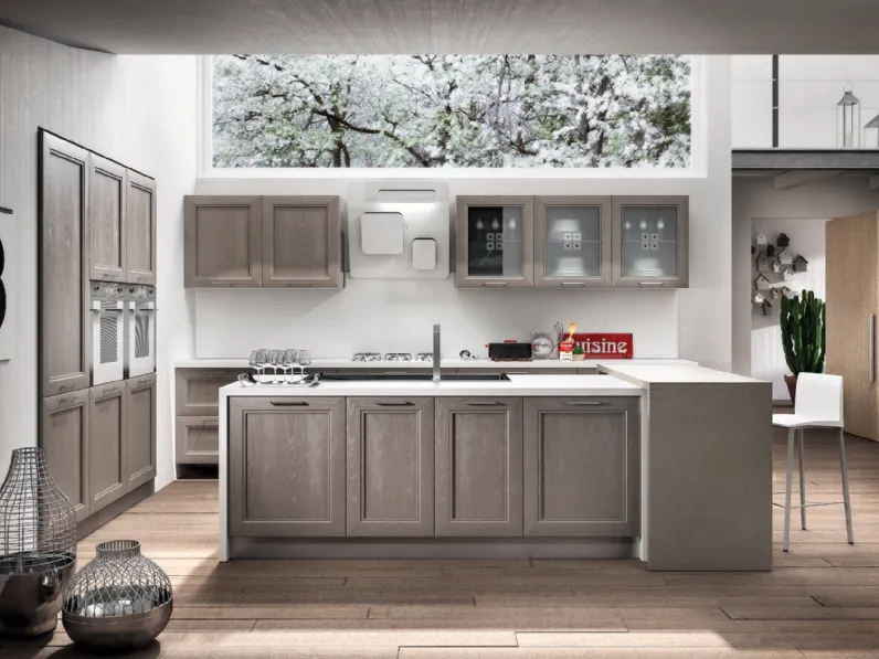 Cucina Moderna in frassino Metropoli con isola di Home Cucine