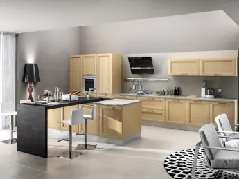 La cucina moderna Metropoli di Home Cucine, realizzata in frassino, si distingue per la sua elegante