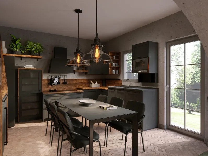 Cucina Moderna angolare Industrial 26 di Life Cucine