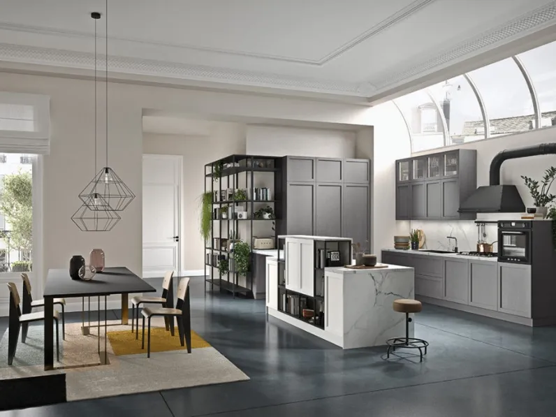 Cucina Moderna in legno laccato con penisola Infinity 03 di Ar-Tre