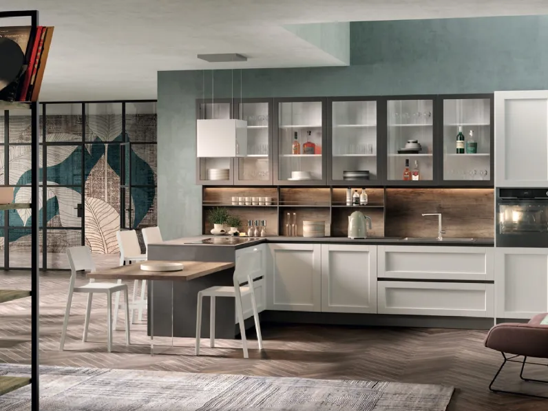 Cucina Moderna con penisola Jazz 01 di Essebi