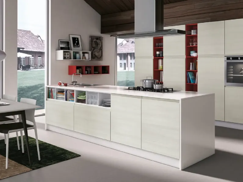 Cucina Moderna Jey Feel con isola di Creo