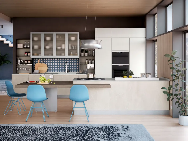 Cucina Moderna Jey Feel con penisola di Creo