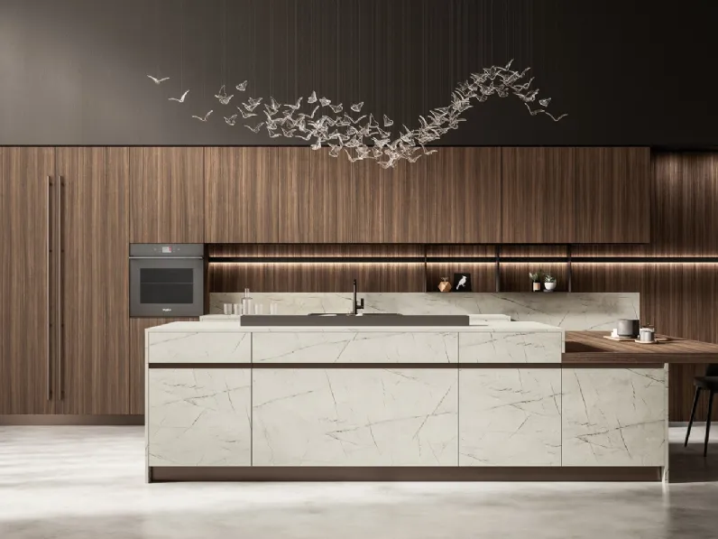 Cucina Moderna con isola in HPL e laminato Kalì di Arredo3