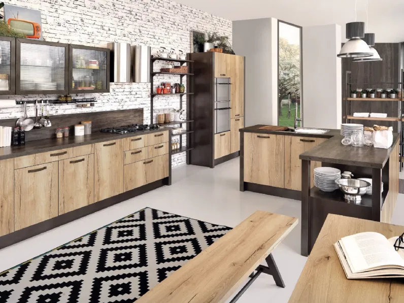 Cucina Moderna Kyra con isola di Creo
