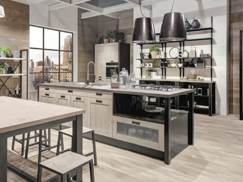 Cucina Moderna Kyra Telaio con isola di Creo