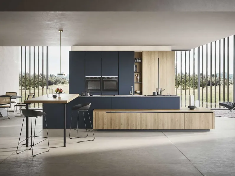Cucina Moderna Lesmo con isola e penisola di Dibiesse