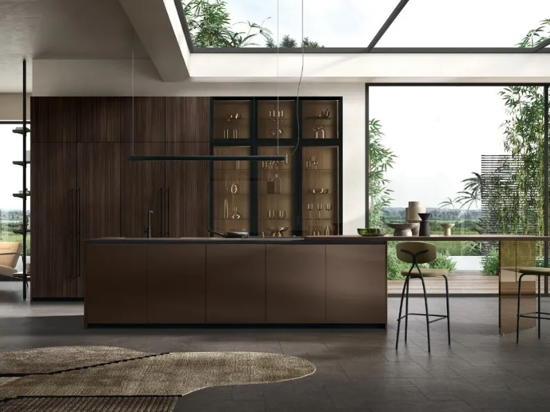 Cucina Moderna con isola Light On Design 1 di Cucinesse
