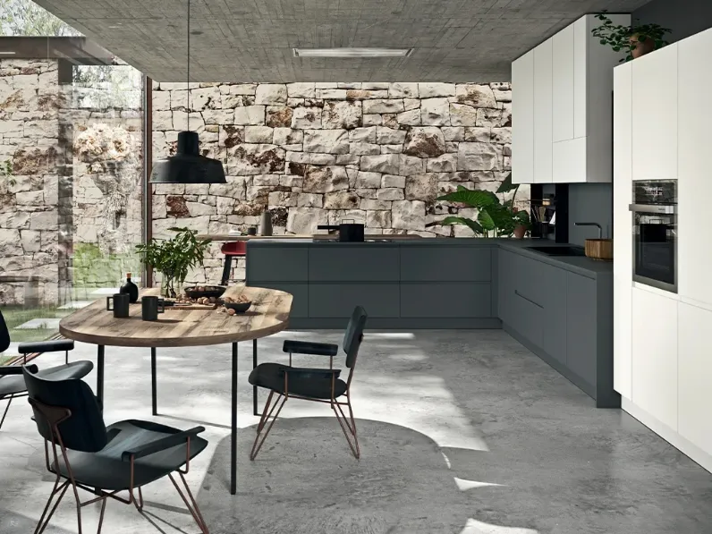 Cucina Moderna con penisola Line Moderno 20 di Astra
