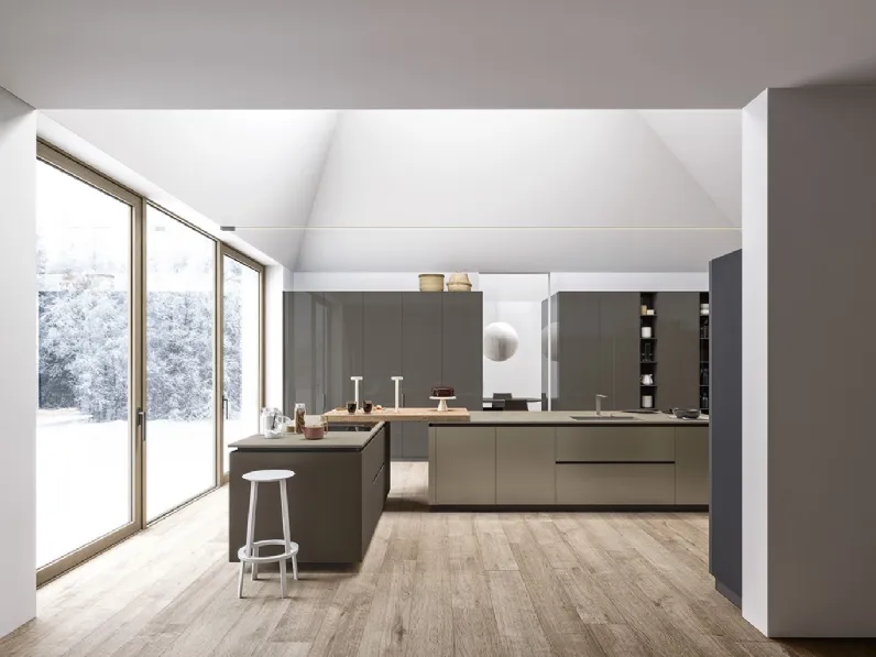 Cucina Moderna con isola Logica 02 di Valdesign