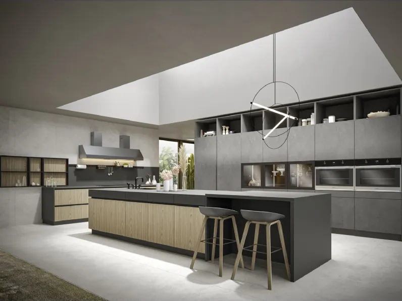 Cucina Moderna Logos con isola di Home Cucine