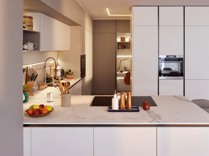 Cucina Moderna con penisola Lounge 05 di Veneta Cucine