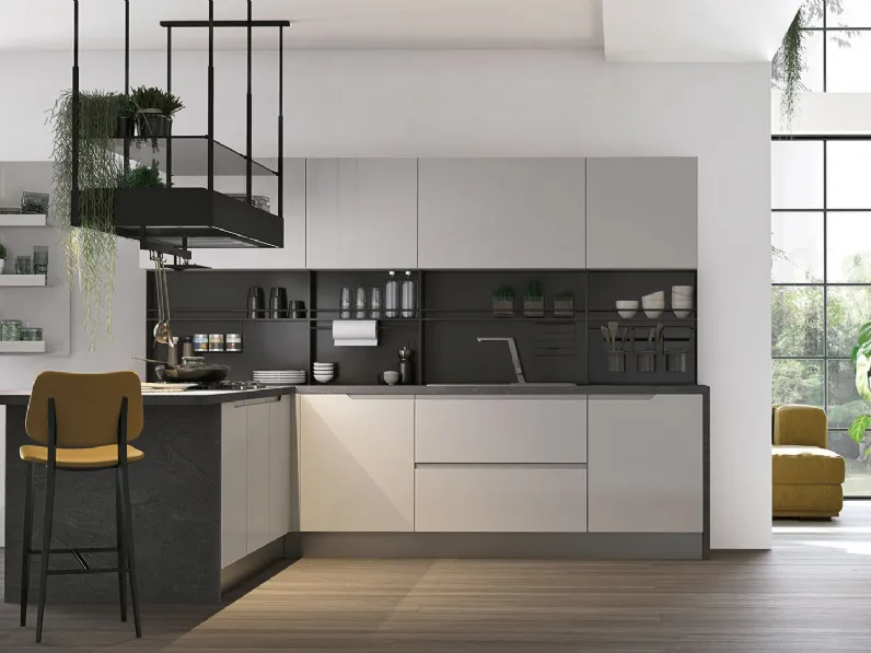 Cucina Moderna con penisola Luna 02 di Lube