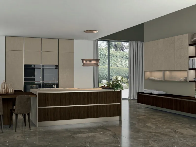 Cucina Moderna con isola Clover 01 di Lube