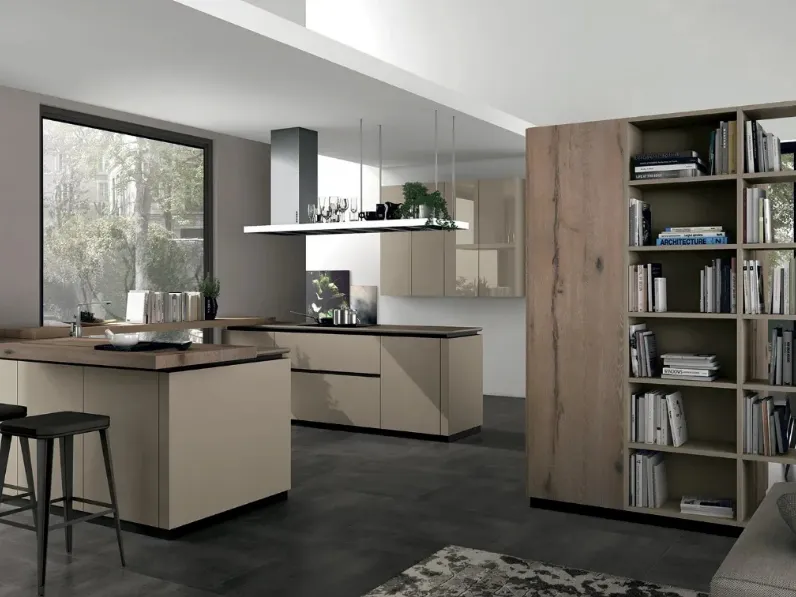 Cucina Moderna con penisola Oltre 01 di Lube