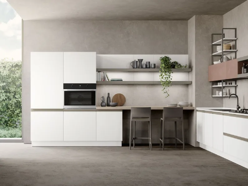 Cucina Moderna ad angolo Unica 02 di Lube