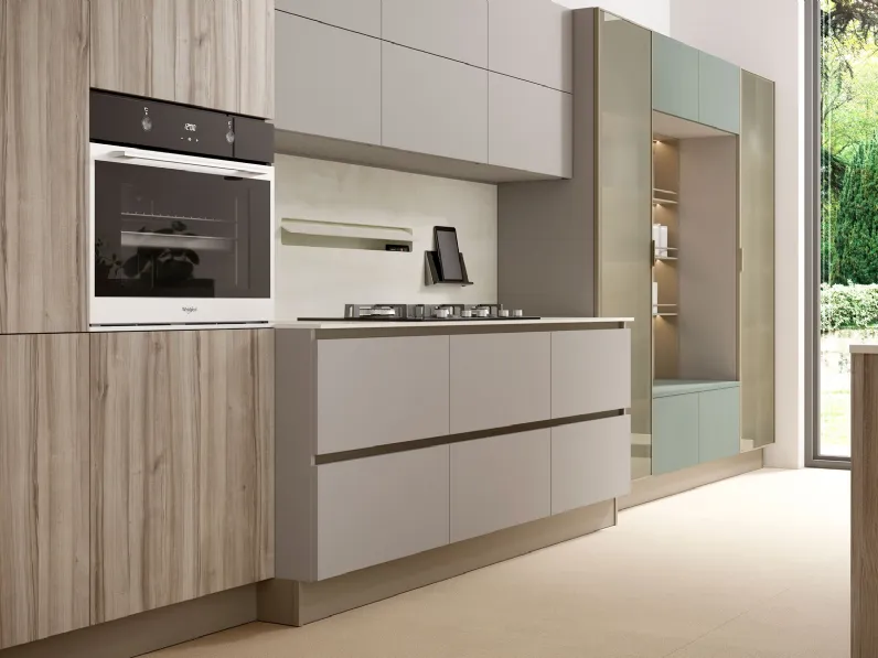 Cucina Moderna con isola Unica 14 di Lube