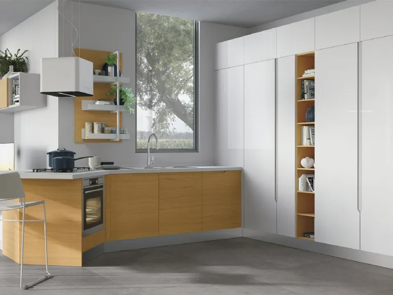 Cucina Moderna con penisola Luna 08 di Lube