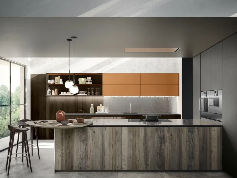 Cucina Moderna con penisola M07 Maestrale di Scandola