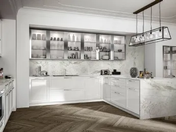 La cucina moderna Marilyn di Composit, con la sua penisola integrata, è un capolavoro di design e fu