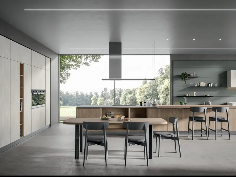 Cucina Moderna Mela con isola di Home Cucine