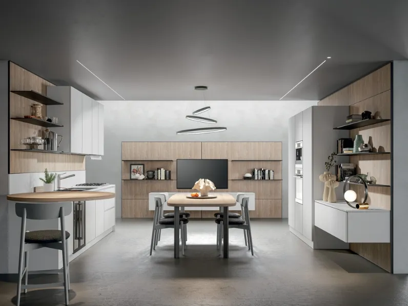 Cucina Moderna Mela con penisola di Home Cucine