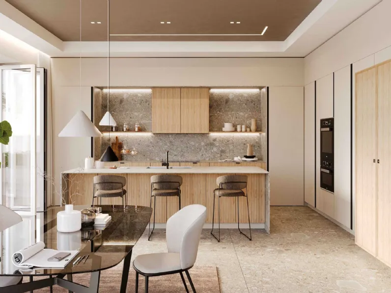 Cucina Moderna con isola Meltemi 2501 di La Casa Moderna