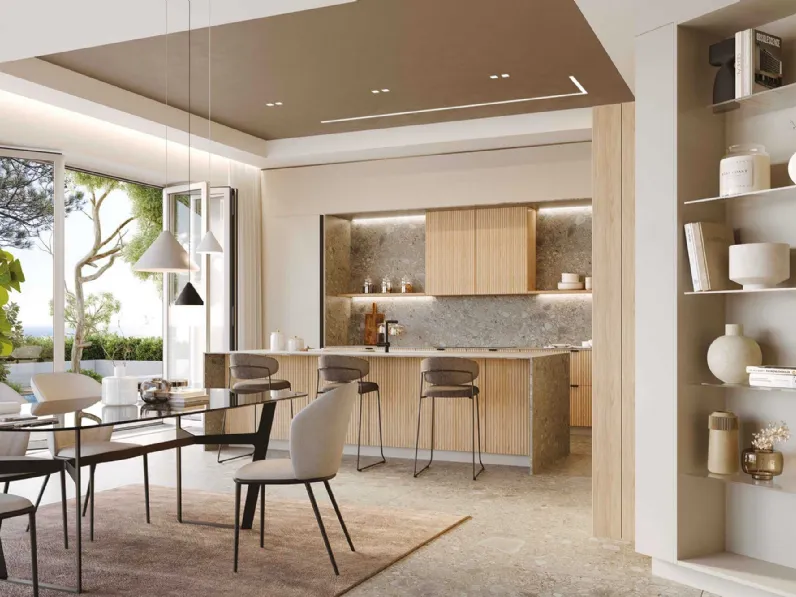 Cucina Moderna con isola Meltemi 2501 di La Casa Moderna