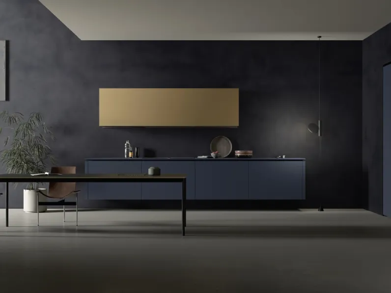 Cucina Moderna sospesa M2 Goccia in Fenix Blu di Meson's Cucine