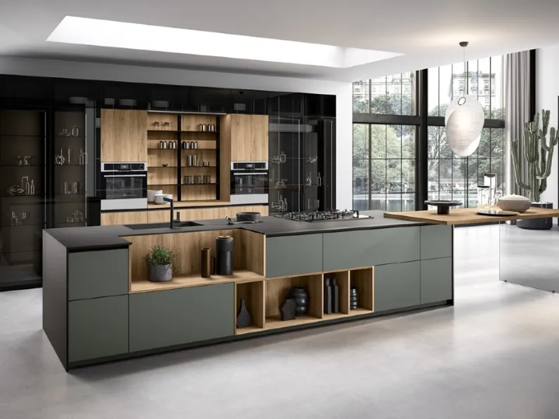 Cucina Moderna con isola Mika 1 di Cucinesse