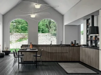 Cucina Moderna ad angolo con piano in marmo MK18L di Antares