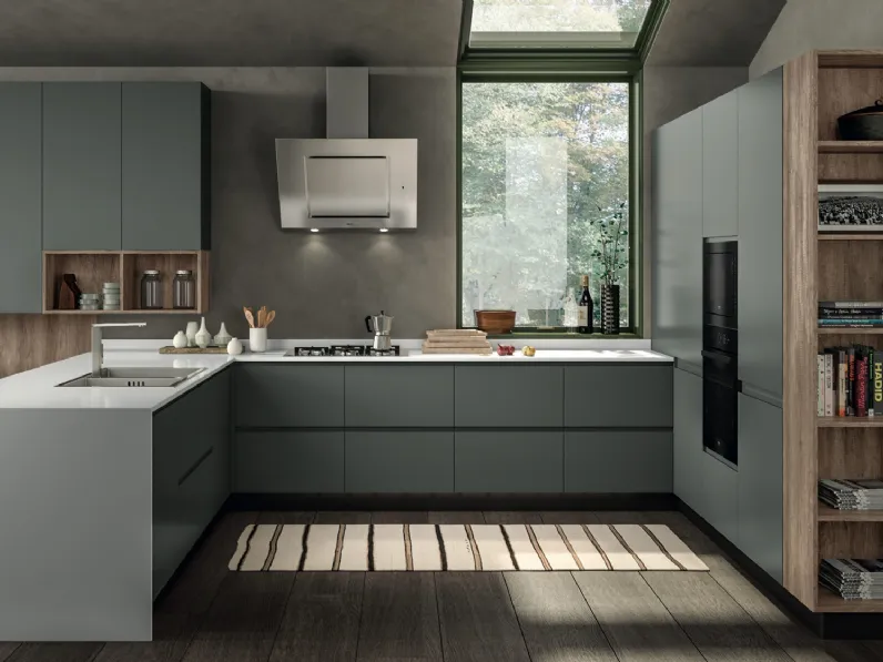 Cucina Moderna con penisola Nadir di Essebi