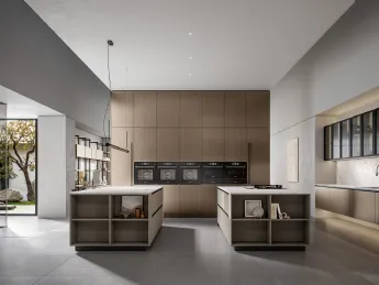La cucina moderna Nexa di Home Cucine si distingue per la sua elegante doppia isola.