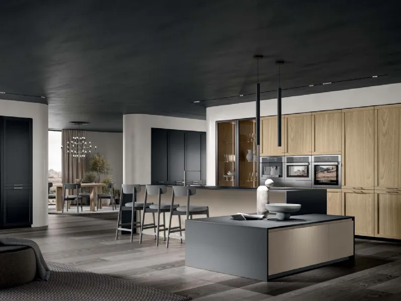 Cucina Moderna Nexa con isola in laccato e laminato di Home Cucine