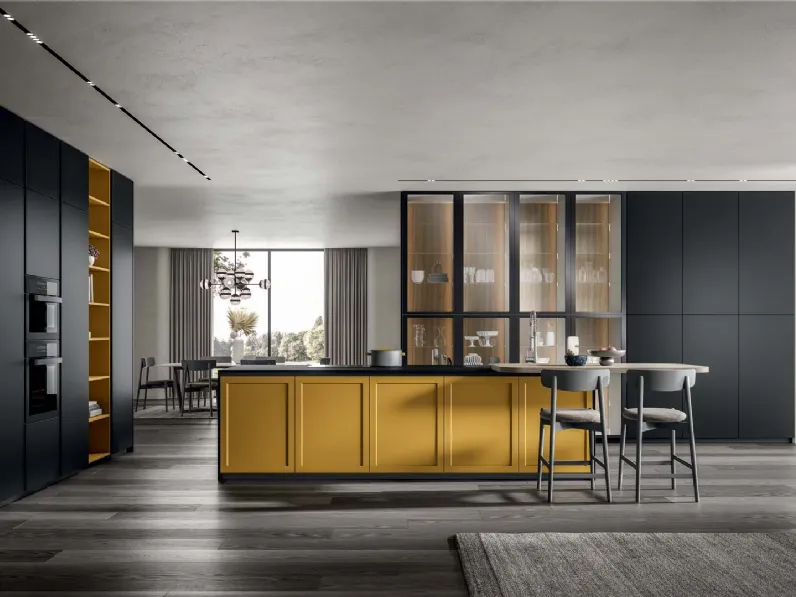 Cucina Moderna Nexa con isola in laccato di Home Cucine