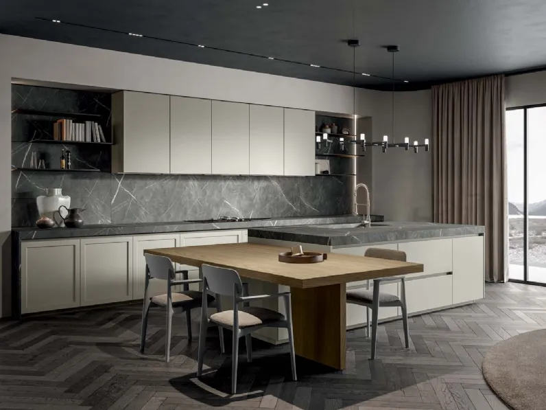 Cucina Moderna Nexa con isola in laccato di Home Cucine