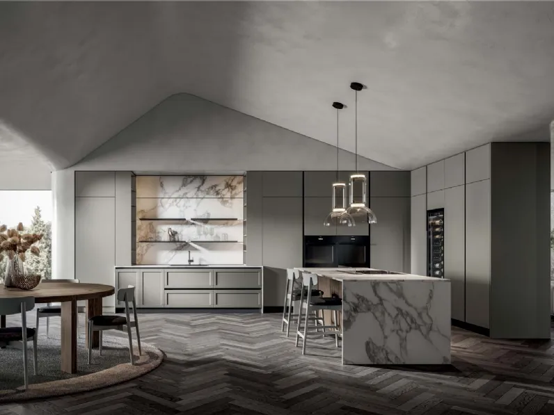 Cucina Moderna Nexa con isola in laccato di Home Cucine