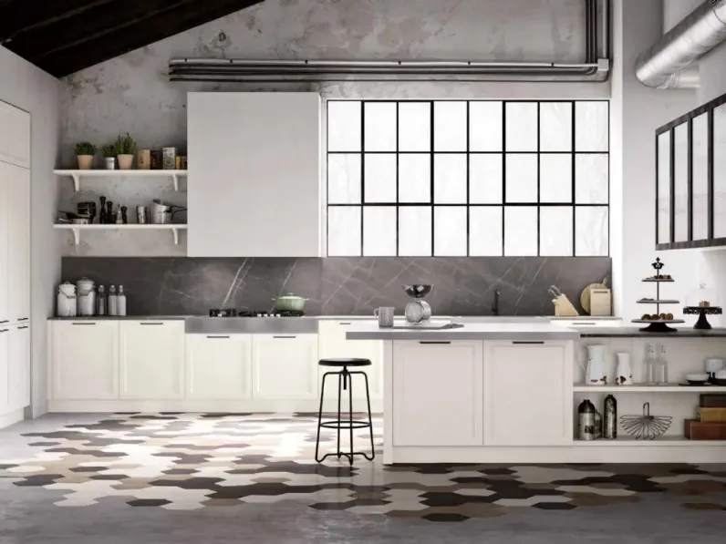 Cucina Moderna angolare con penisola Frame Charme 1 di Nova Cucina