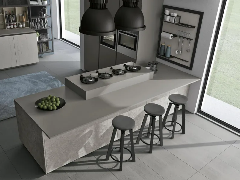 Cucina Moderna con penisola Oltre 02 di Lube