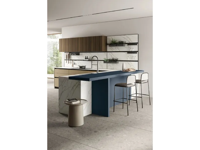 Cucina Moderna con penisola Origina Vol I - Composizione 06 di Febal Casa