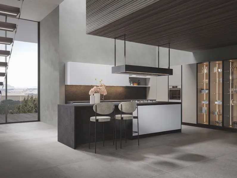 Cucina Moderna Palù con isola in PVC di Home Cucine