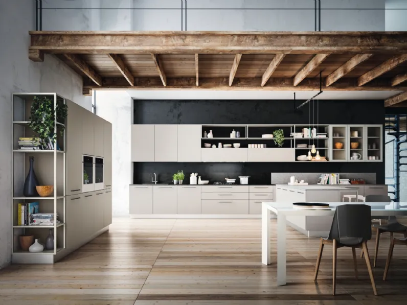Cucina Moderna Energy-Plana-Sky comp 16 in Grigio Perla opaco di Lyons Cucine