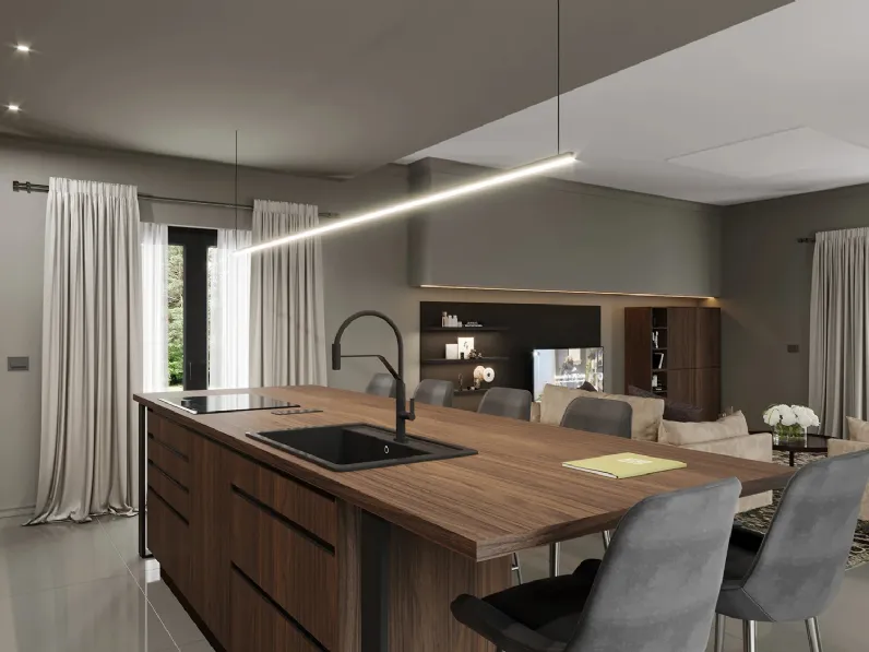 Cucina Moderna con isola Porto Noce di Life Cucine