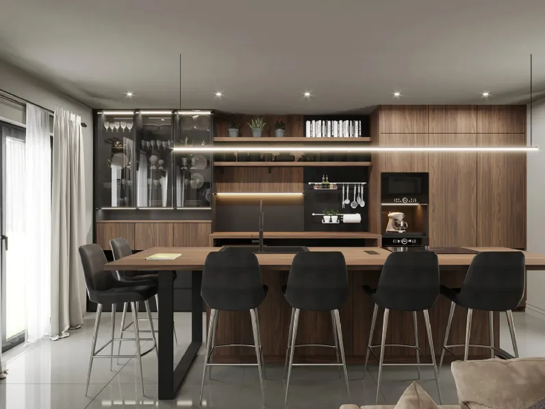 Cucina Moderna con isola Porto Noce di Life Cucine