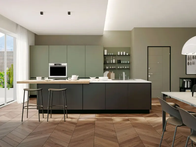 Cucina Moderna con isola Pratica 06 Tag di La Casa Moderna