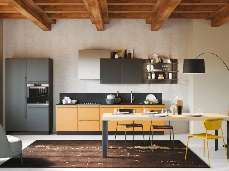 Cucina Moderna lineare Pratica 07 Tag in laccato e melaminico di La Casa Moderna