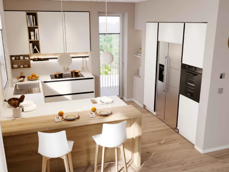 Cucina Moderna con penisola Pratica 2406 La Casa Moderna