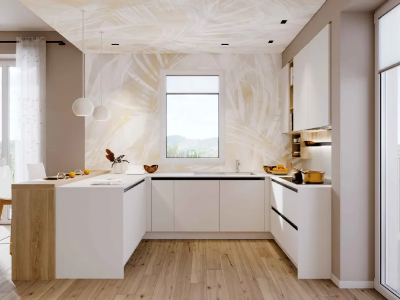 Cucina Moderna con penisola Pratica 2406 La Casa Moderna