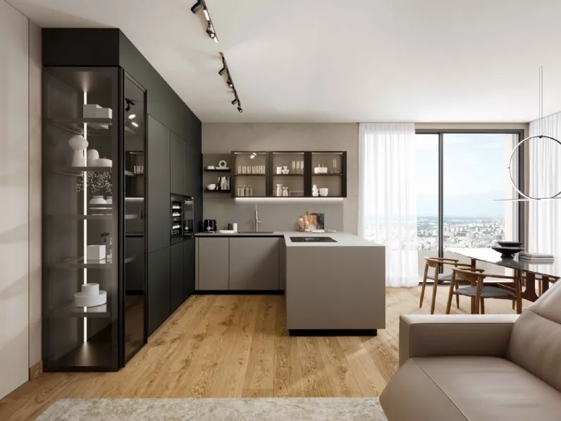 Cucina Moderna con penisola Pratica 2408 di La Casa Moderna