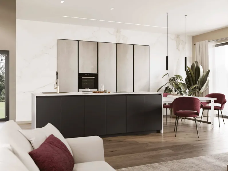 Cucina Moderna con isola Pratica 2409 di La Casa Moderna